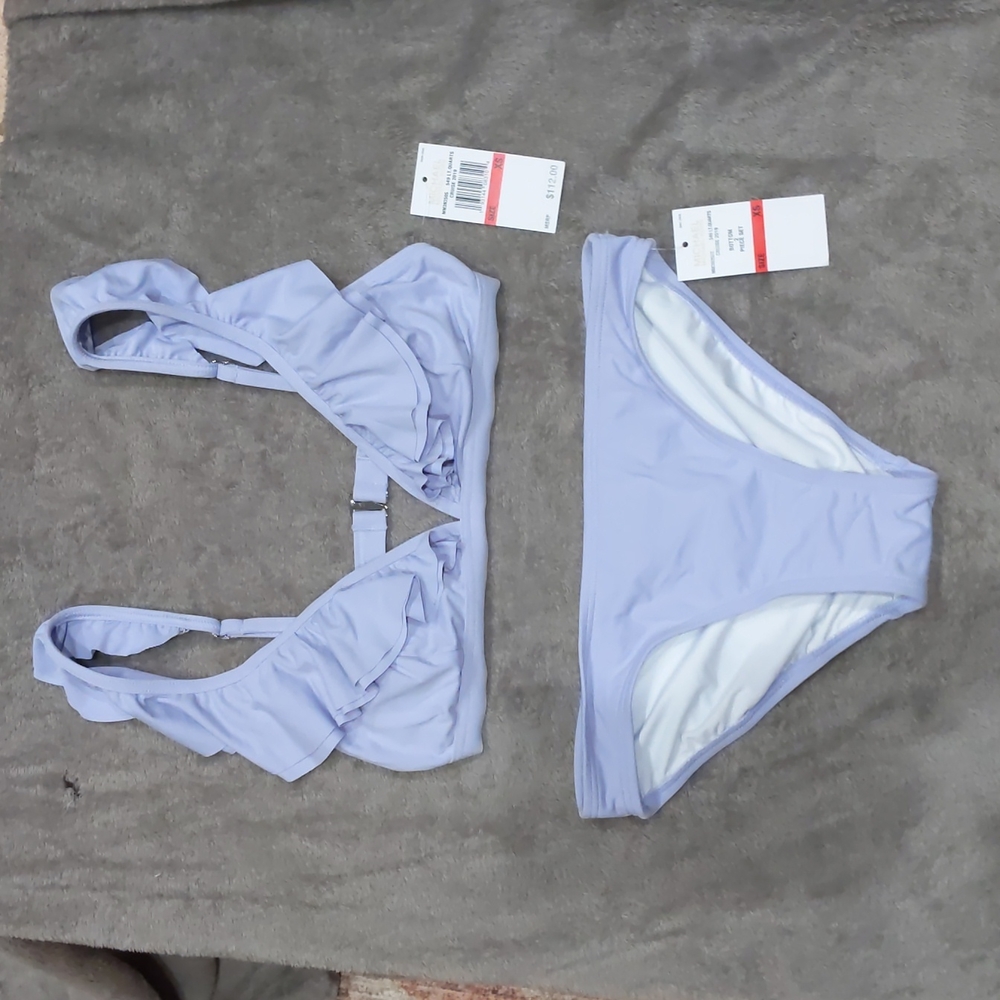 Michael Kors NWT Lavender Ruffle Bikini Size XS